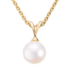 Gold by Frisenberg – Anheng i gult gull med akoya/kulturperle 8-8,5 mm
