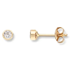 Gold by Frisenberg – Ørepynt i gult gull med zirkonia – 3,2 mm