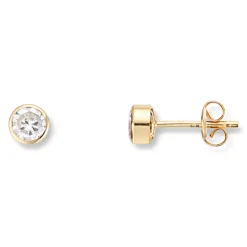 Gold by Frisenberg – Ørepynt i gult gull med zirkonia – 4 mm