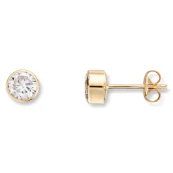 Gold by Frisenberg – Ørepynt i gult gull med zirkonia – 5,2 mm