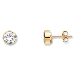 Gold by Frisenberg – Ørepynt i gult gull med zirkonia – 6,3 mm
