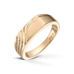 Gold By Frisenberg- Solid ring i gult gull med mønster
