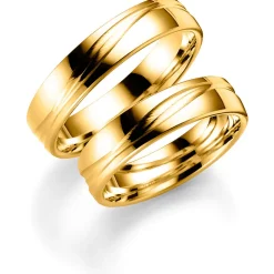 Gult gull ring – 7 mm bredde