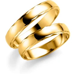 Gult gull ring – 7 mm bredde