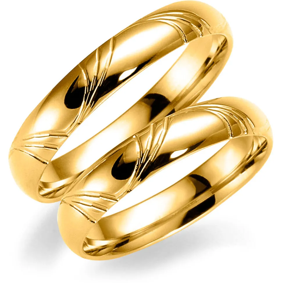 Gult gull ring – 3,5 mm bredde