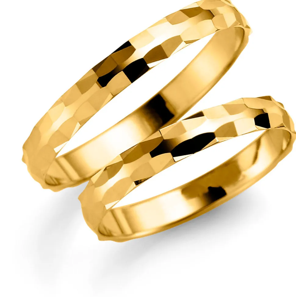 Gult gull ring – 6 mm bredde