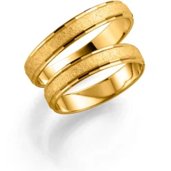 Gult gull ring – 6 mm bredde