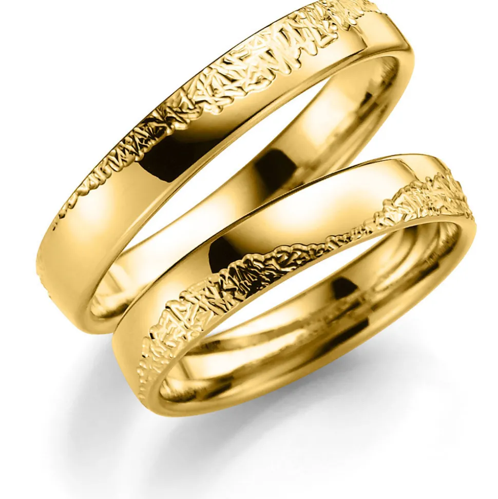 Gult gull ring – 4 mm bredde
