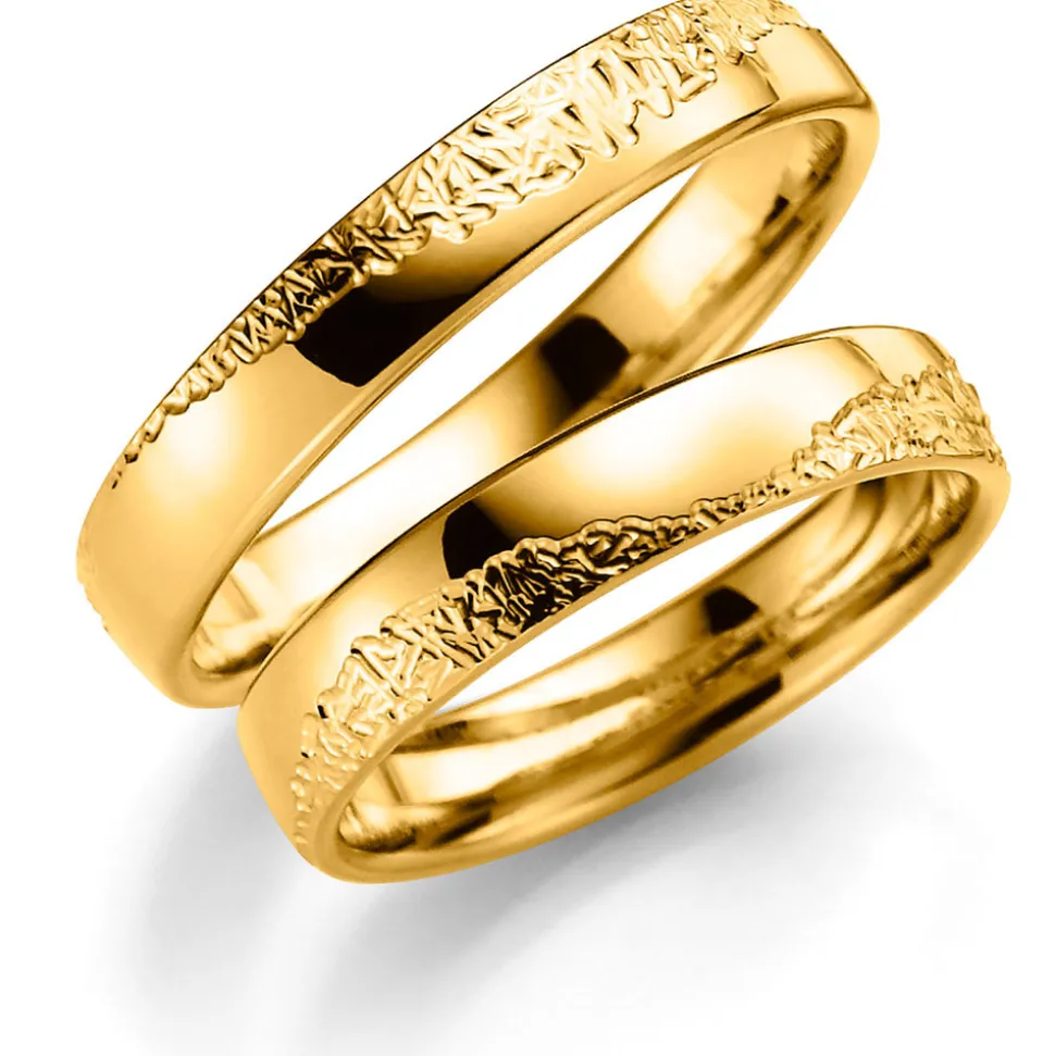 Gult gull ring – 6 mm bredde