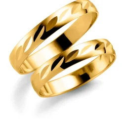 Gult gull ring – 4 mm bredde