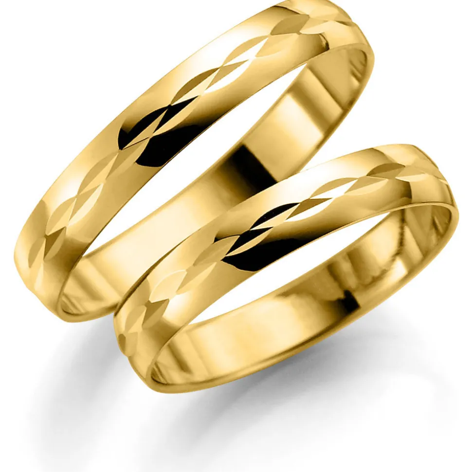 Gult gull ring – 3,5 mm bredde