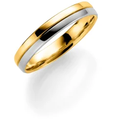 Gult/ hvitt gull ring – 5 mm bredde