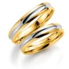 Gult/hvitt gull ring – 4 mm bredde