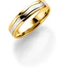 Gult/hvitt gull ring – 7 mm bredde