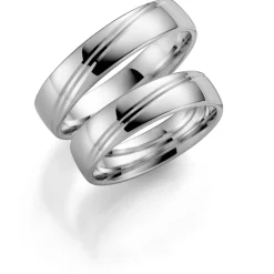 Hvitt gull ring – 5 mm bredde