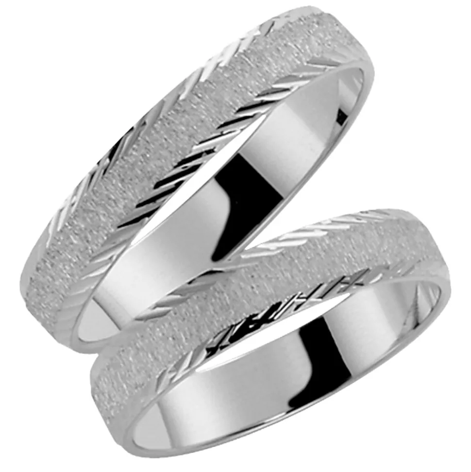 Hvitt gull ring – 9 mm bredde