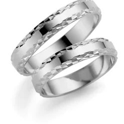 Hvitt gull ring – 5 mm bredde