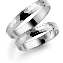 Hvitt gull ring – 4 mm bredde