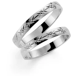 Hvitt gull ring – 4 mm bredde