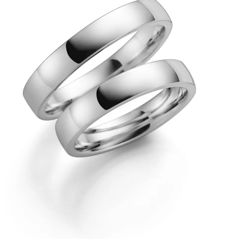 Hvitt gull ring – 4 mm bredde