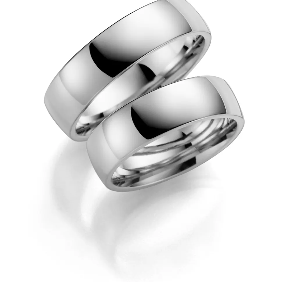 Hvitt gull ring – 7 mm bredde