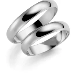 Hvitt gull ring – 4 mm bredde