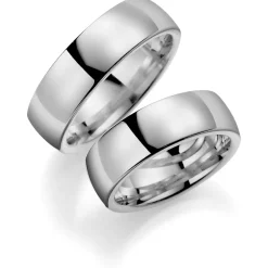 Hvitt gull ring – 7 mm bredde