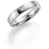 Hvitt gull ring – 4 mm bredde 1×0,05 ct H/SI