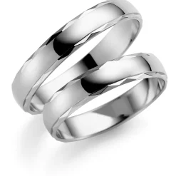 Hvitt gull ring – 6 mm bredde