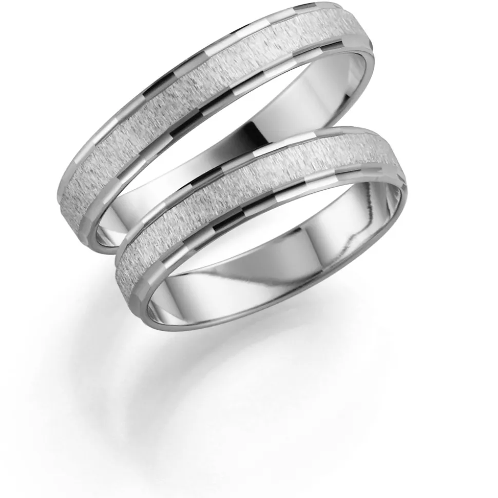 Hvitt gull ring – 3,5 mm bredde