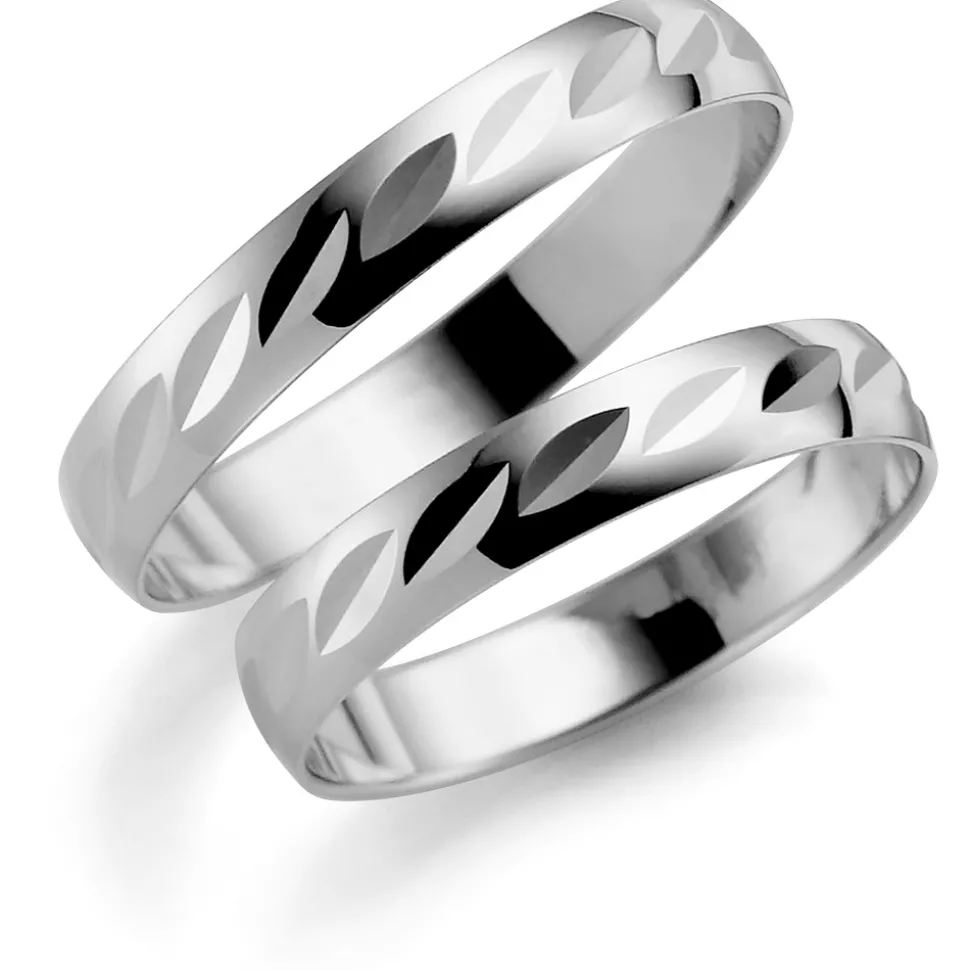 Hvitt gull ring- 3 mm bredde