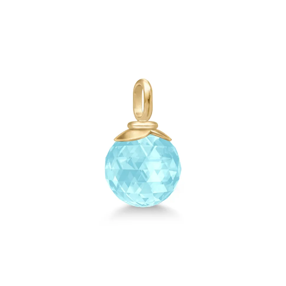Julie Sandlau – Berry anheng i 22k forgylt sølv – Ice Blue