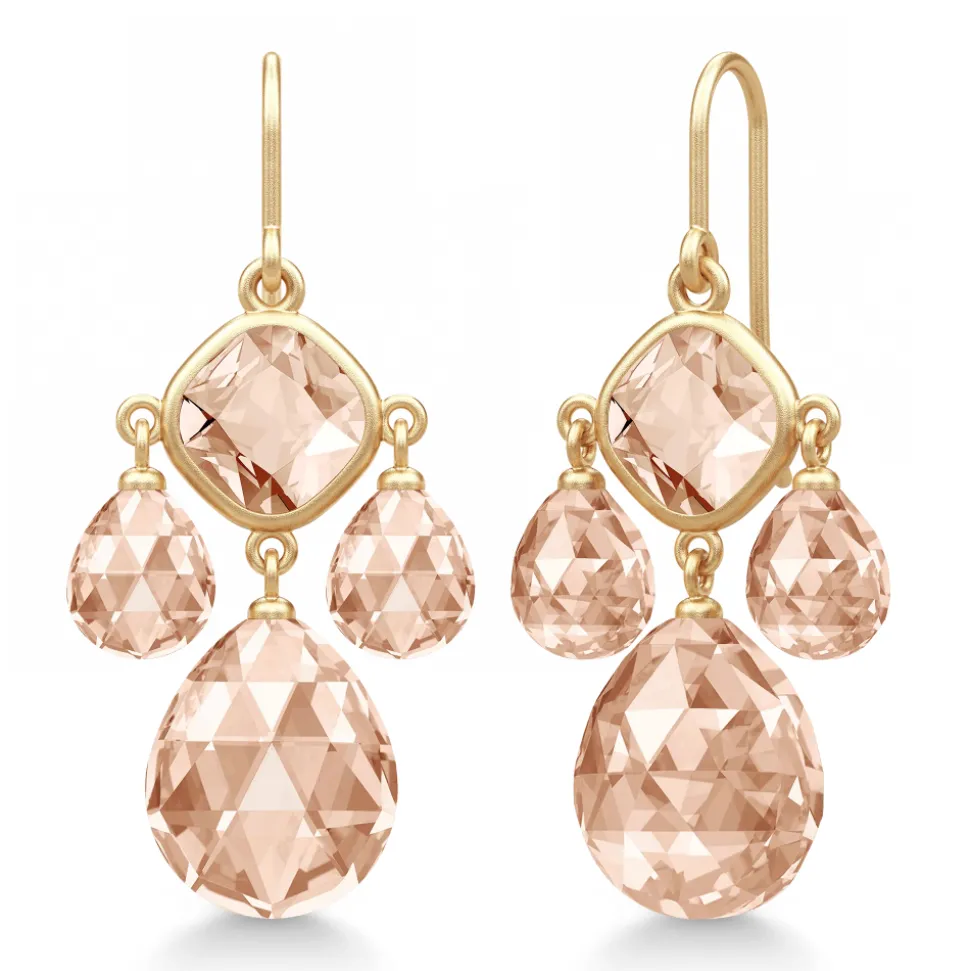 Julie Sandlau – Olivia Chandelier i forgylt sølv – Peach Morganite