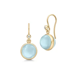 Julie Sandlau – Prime ørepynt i forgylt sølv – Milky Aqua