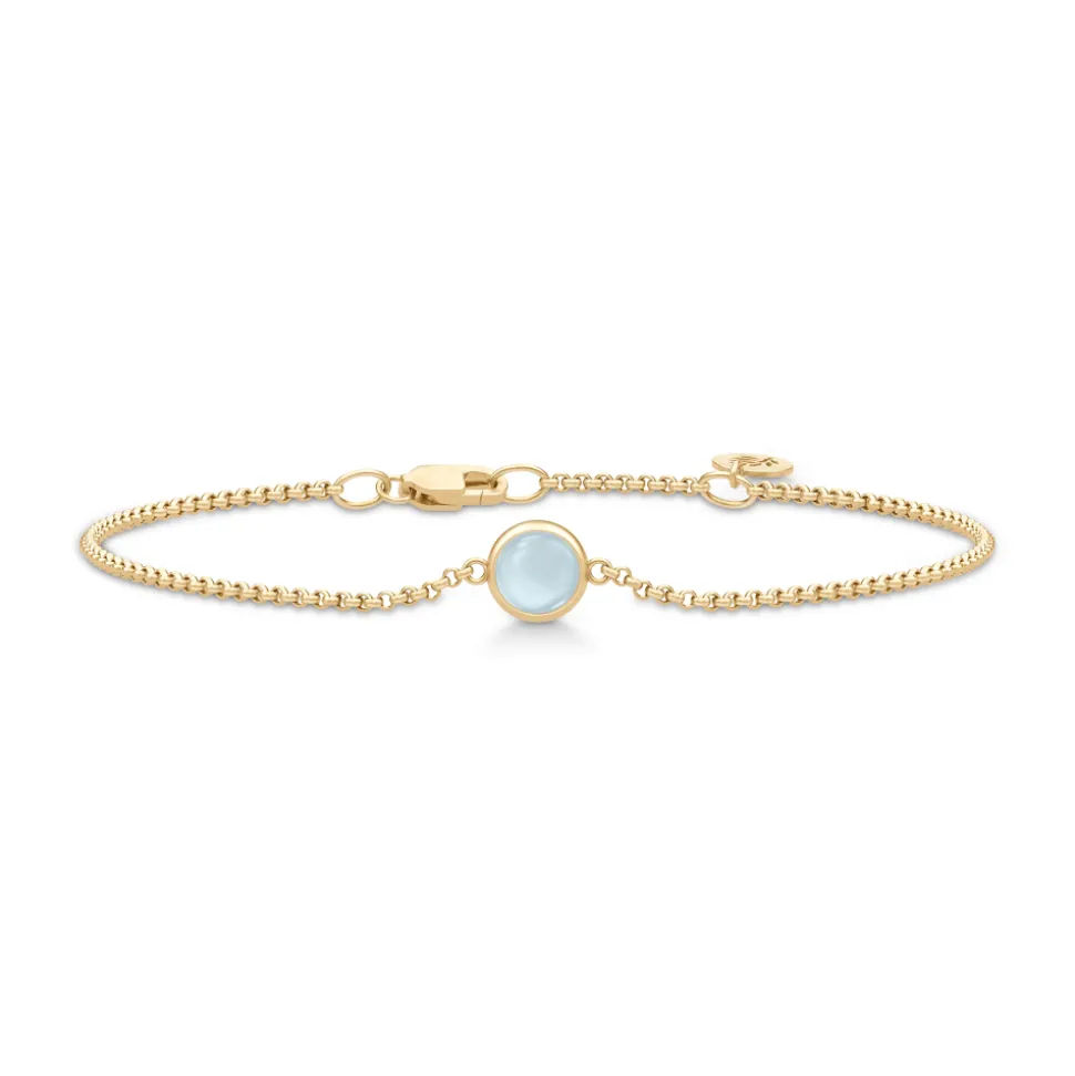 Julie Sandlau – Primini armbånd i 22k forgylt sølv – Milky Aqua