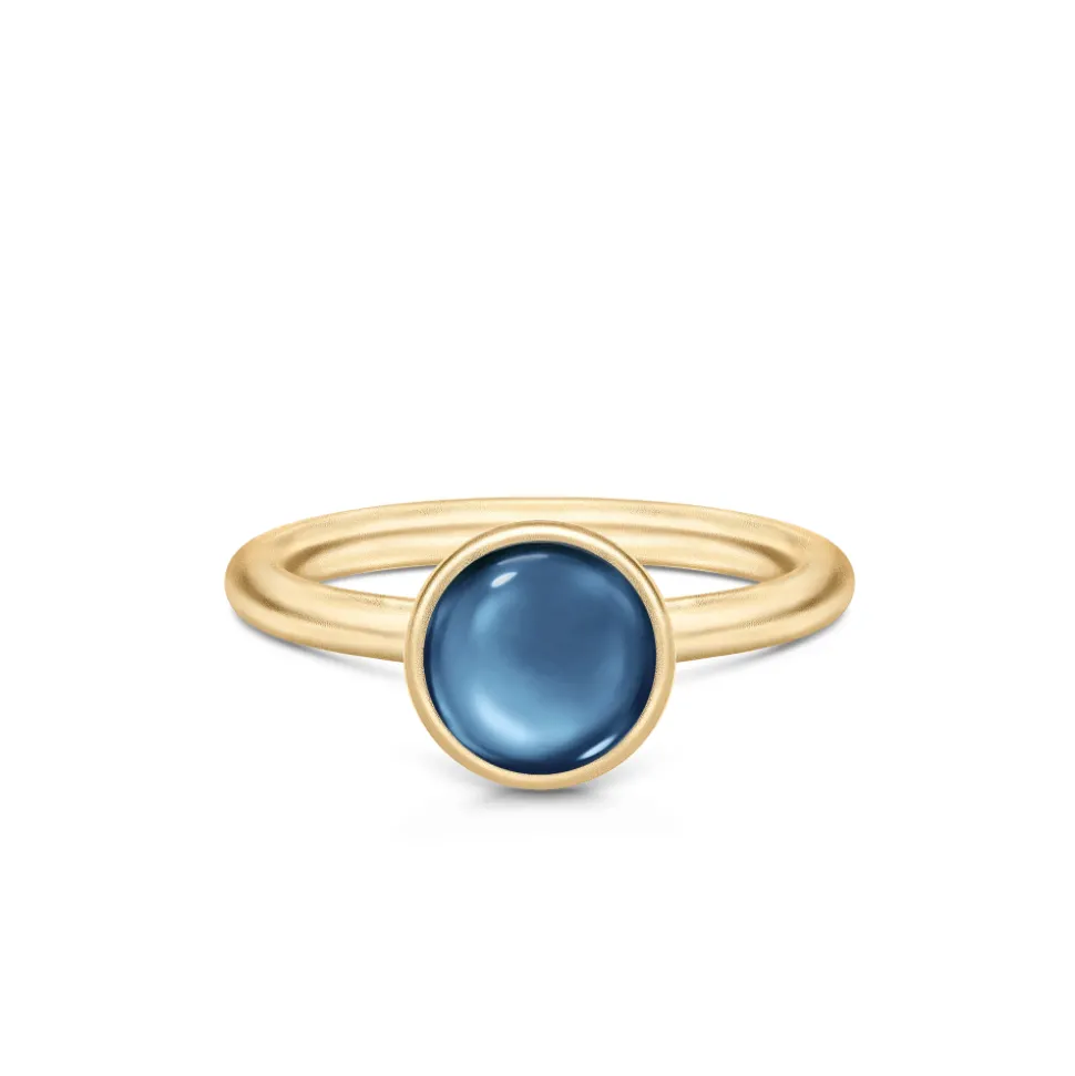 Julie Sandlau – Primini ring i 22k forgylt sølv – Sapphire Blue