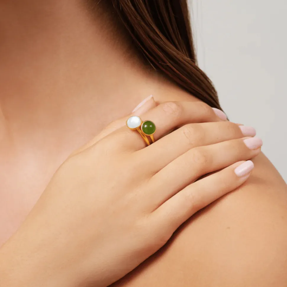 Julie Sandlau – Primini ring i 22k forgylt sølv – Milky Rose