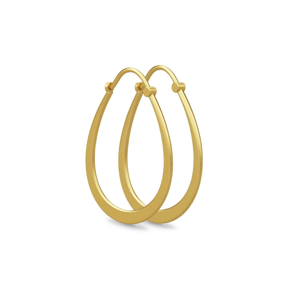 Julie Sandlau – Øreringer i forgylt sølv – Pear Hoop