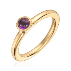 Lene Visholm – Ring Gult Gull Med Ametyst