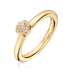 Lene Visholm – Ring Gult Gull Med Diamanter
