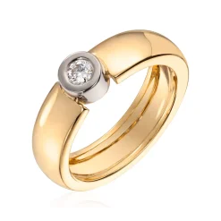 Lene Visholm – Ring Gult Gull Med Diamanter