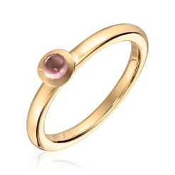 Lene Visholm – Ring Gult Gull Med Rosa Turmalin