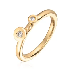 Lene Visholm – Ring Gult og Hvitt Gull Med Diamant