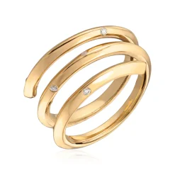 Lene Visholm- Ring Gult Gull Med Diamanter