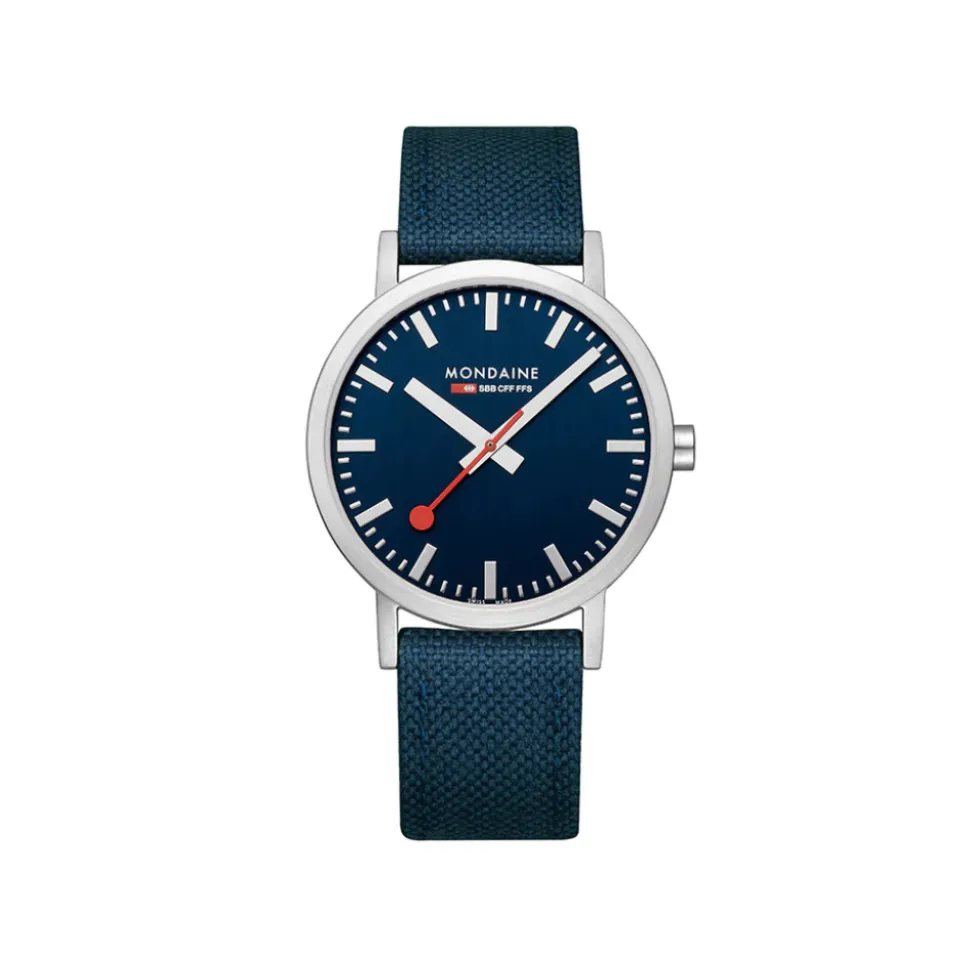 Mondaine – Classic stål / Blå 40 mm