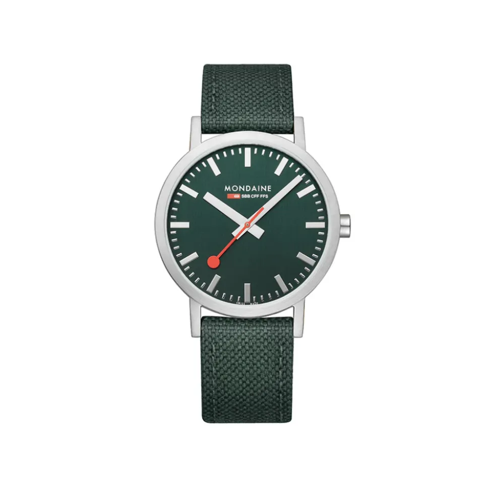 Mondaine – Classic stål / Grønn 40 mm