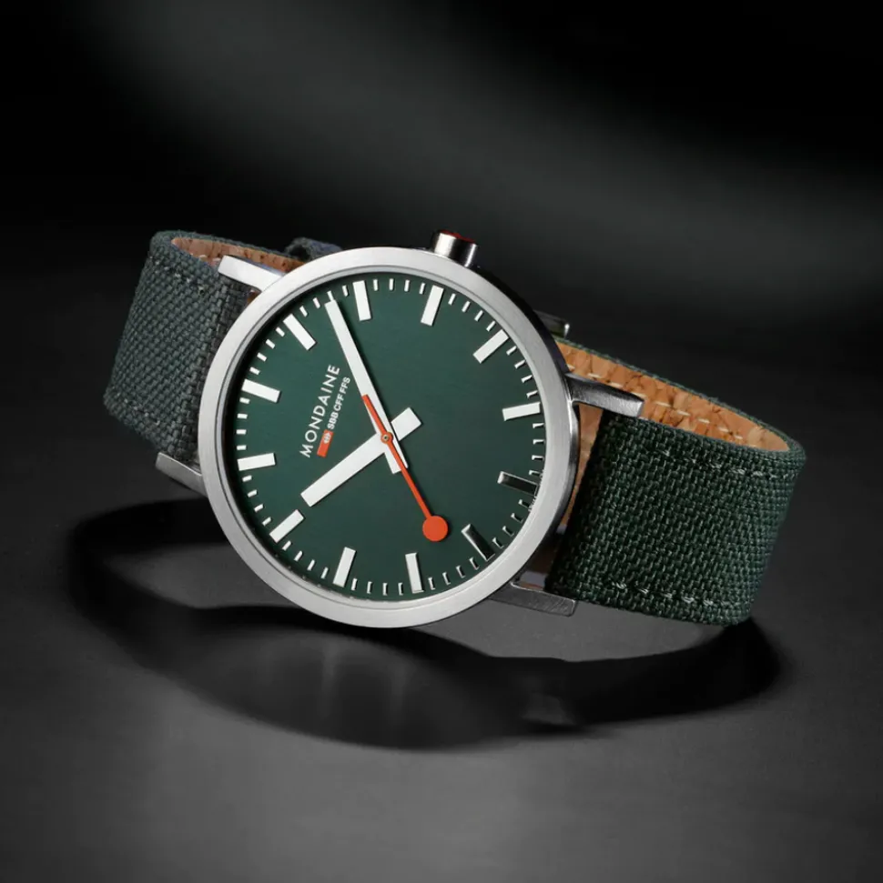 Mondaine – Classic stål / Grønn 40 mm