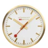 Mondaine – Veggklokke 25 cm gullfarget