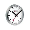 Mondaine Veggklokke – Sølv ramme og sorte visere – 25 cm