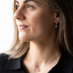 NC Christophersen – Anheng i rosé gull med diamanter og edelstenen Morganitt